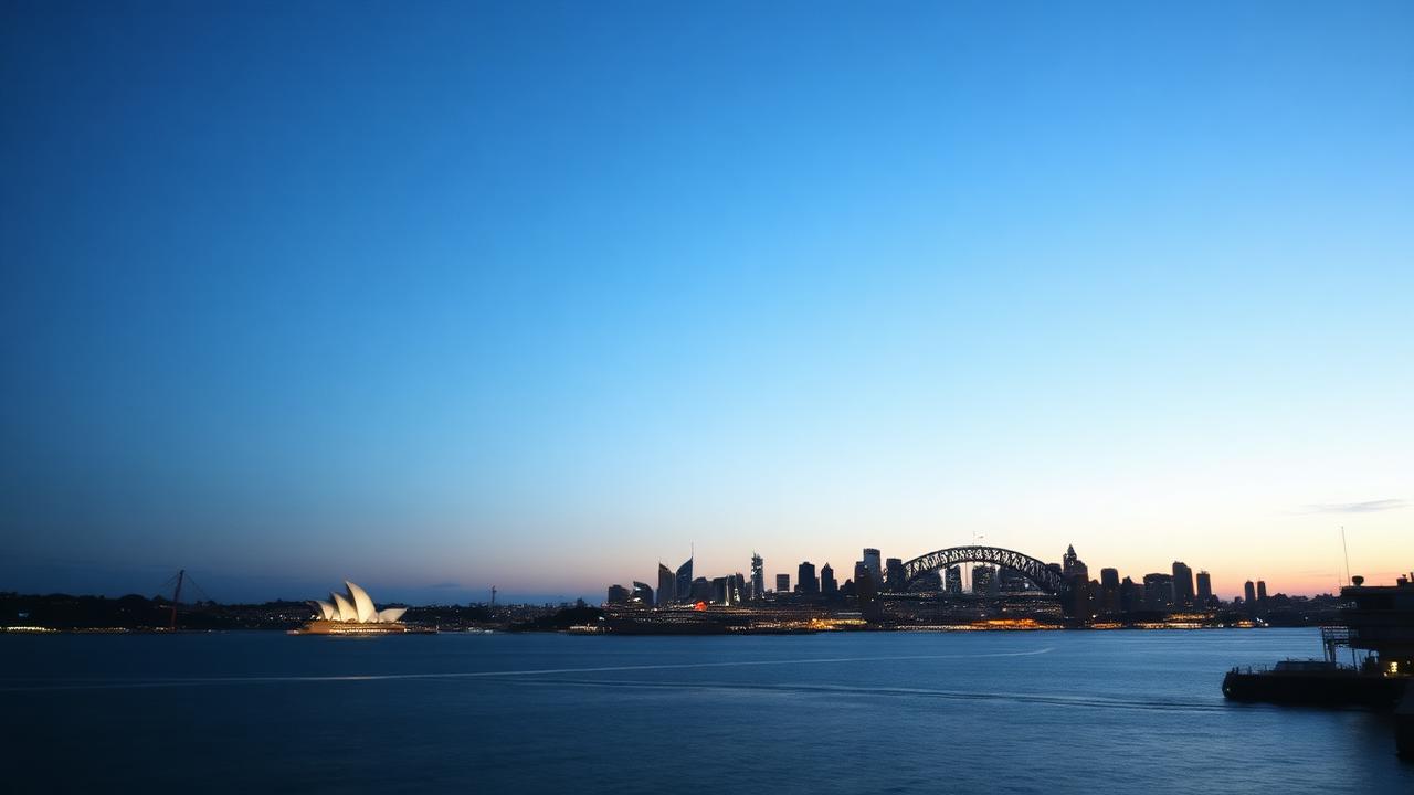 Sydney harbour skyline at dusk representing Australian visa support services